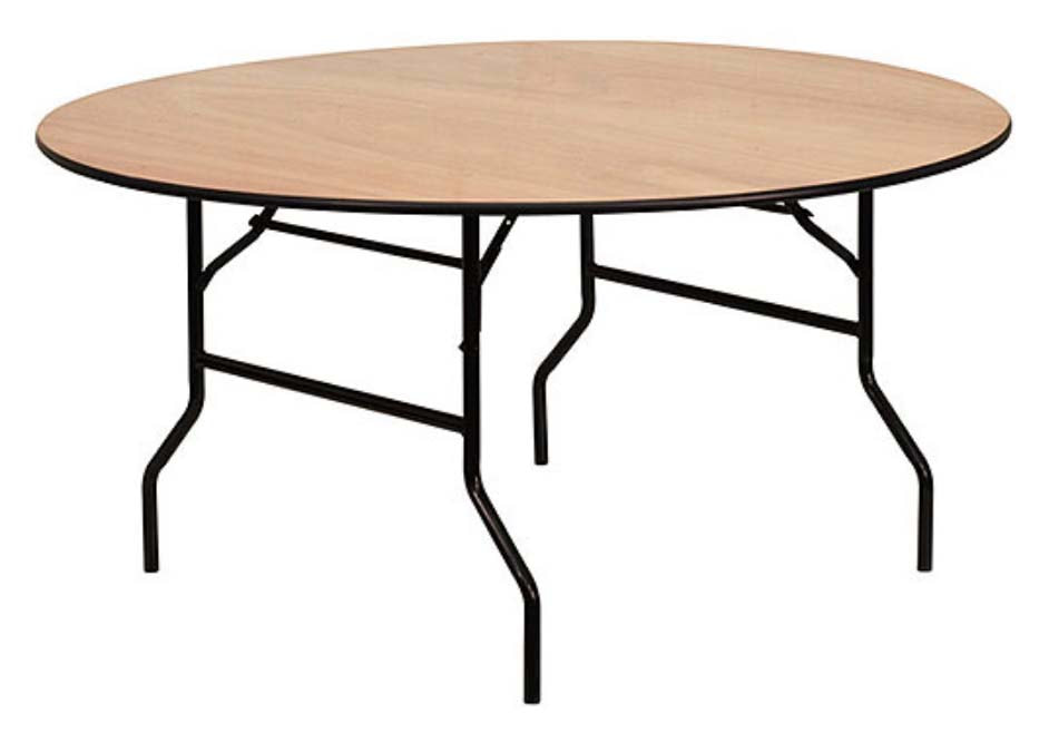  Wooden topped 6ft and 5ft round table available from the Joys Events team