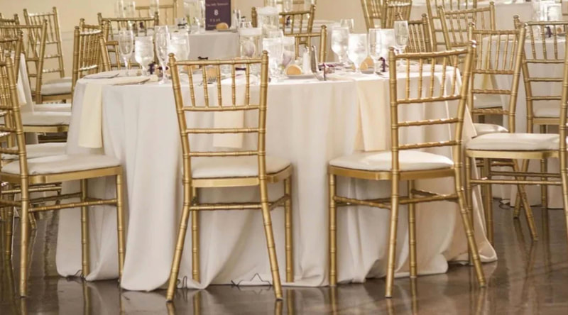 Gold antique Chiavari Chairs available from Joys Events team - Guernsey