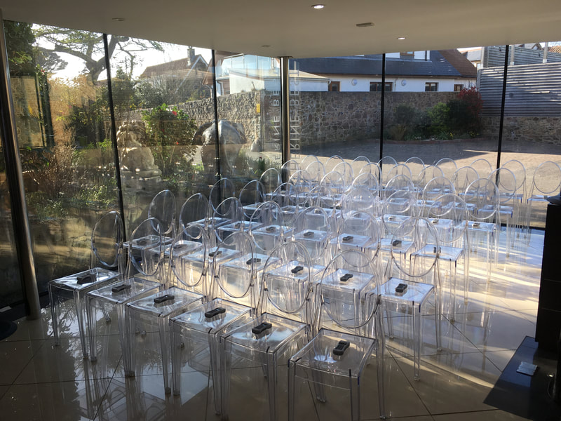 Ghost Chairs available from Joys Events team - Guernsey