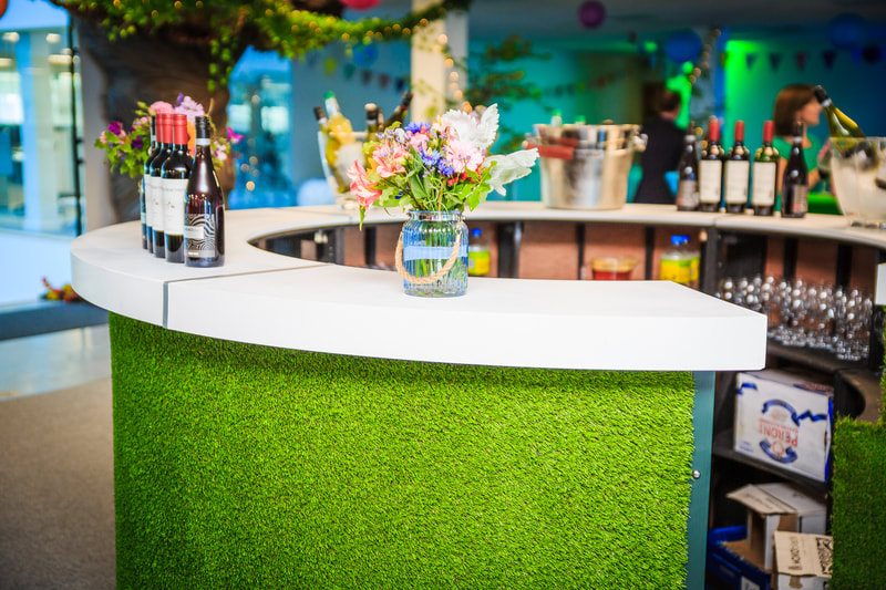 Green clad circular bar available from the Joys Events team